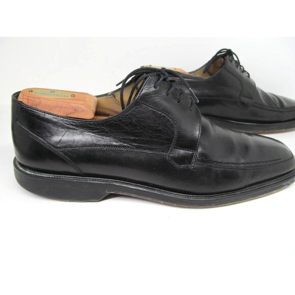 Mezlan Mens Black Apron Toe Derby Shoes Size US 10 Quality Made In Spain - Picture 6 of 16